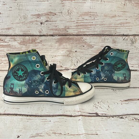 CONVERSE DC Comics Green Lantern High Top All Star Shoes Sz 2 - Picture 5 of 11